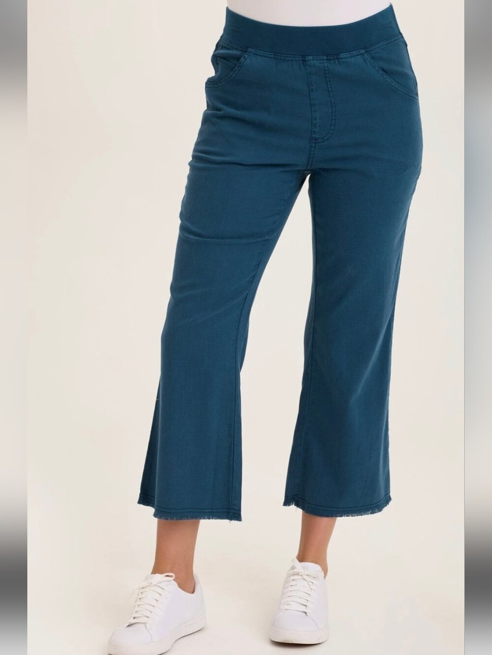 Wearables Lorilei Twill Pull-On Wide Leg Pants in Deep Teal Sz L NWT